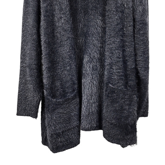 Colleen Lopez Black "CL Soft" Snuggle Knit Open Front Cardigan - Picture 4 of 7